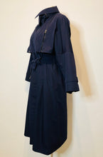 Vintage Navy Blue Classic Trench Coat