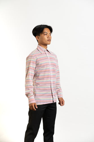 70s Multi-Colour Stripe Long Sleeve Shirt